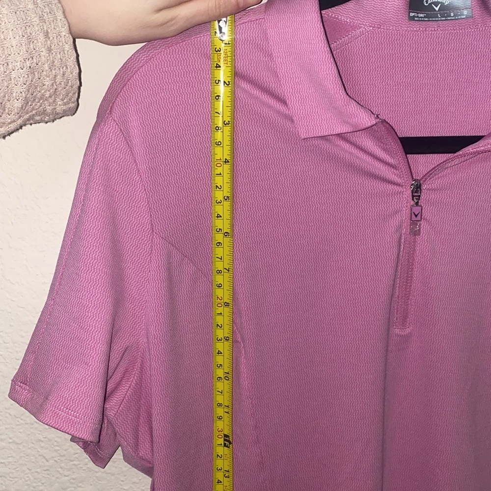 🛍️Mens Callaway Opti-Dri Pink quarter zip short sleeved polo! - Picture 3 of 8